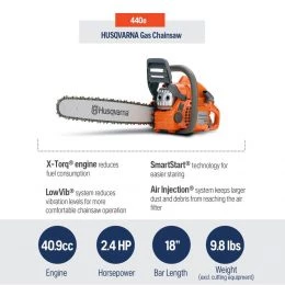 Deals 🎉 Husqvarna Gas Chainsaws 440E 18-in 40.9-cc 2-Cycle Gas Chainsaw 👏 -HusqvarnaJohn Deere Sales 12028155