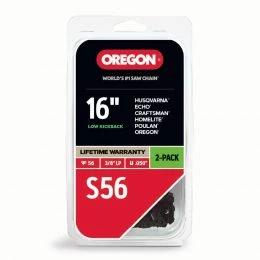 New ⌛ Oregon Oregon S56 AdvanceCut Chainsaw Chains Twin Pack, for 18-Inch Bar -62 Drive Links – 2 x low-kickback chains fit Poulan, Husqvarna, Echo, Remington and more 👍
