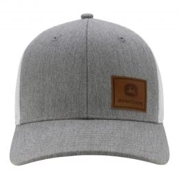 Coupon 🧨 John Deere Hats JD Grey/White Trucker Leather Patch 😀
